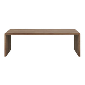 EuroStyle Nova 47 Inch Low Profile Coffee Table Warm Veneer Finish for Minimalist Living Rooms Walnut 90972-WAL