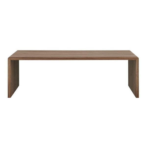 EuroStyle Nova 47 Inch Low Profile Coffee Table Warm Veneer Finish for Minimalist Living Rooms Walnut 90972-WAL