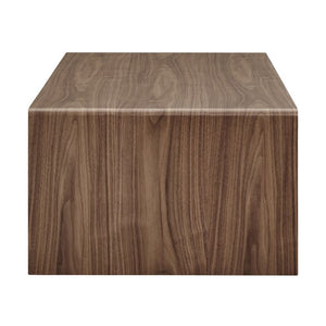 EuroStyle Nova 47 Inch Low Profile Coffee Table Warm Veneer Finish for Minimalist Living Rooms Walnut 90972-WAL