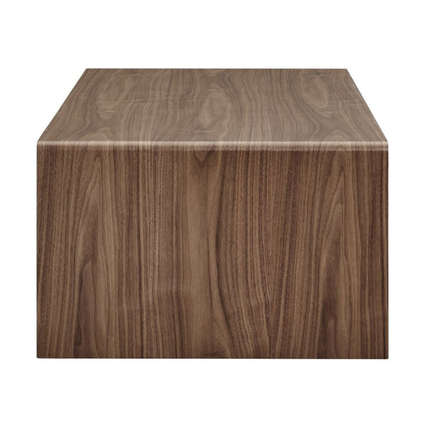 EuroStyle Nova 47 Inch Low Profile Coffee Table Warm Veneer Finish for Minimalist Living Rooms Walnut 90972-WAL