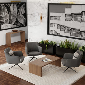 EuroStyle Nova 47 Inch Low Profile Coffee Table Warm Veneer Finish for Minimalist Living Rooms Walnut 90972-WAL