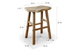 Lilys 30" High Live Edge Walnut Wood Bar Stool Natural(Color & Size Vary) 9097-2