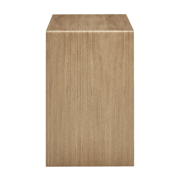 EuroStyle Nova Sculptural Nesting End Tables Mid-Century Modern Living Room Accent Set Oak 90974-OAK