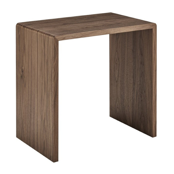 EuroStyle Nova Sculptural Nesting End Tables Mid-Century Modern Living Room Accent Set Walnut 90974-WAL