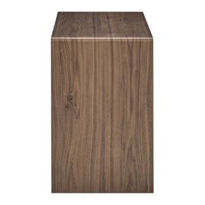 EuroStyle Nova Sculptural Nesting End Tables Mid-Century Modern Living Room Accent Set Walnut 90974-WAL