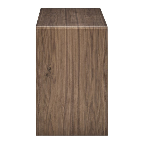 EuroStyle Nova Sculptural Nesting End Tables Mid-Century Modern Living Room Accent Set Walnut 90974-WAL