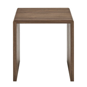 EuroStyle Nova Sculptural Nesting End Tables Mid-Century Modern Living Room Accent Set Walnut 90974-WAL