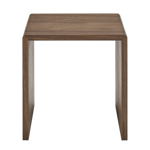 EuroStyle Nova Sculptural Nesting End Tables Mid-Century Modern Living Room Accent Set Walnut 90974-WAL