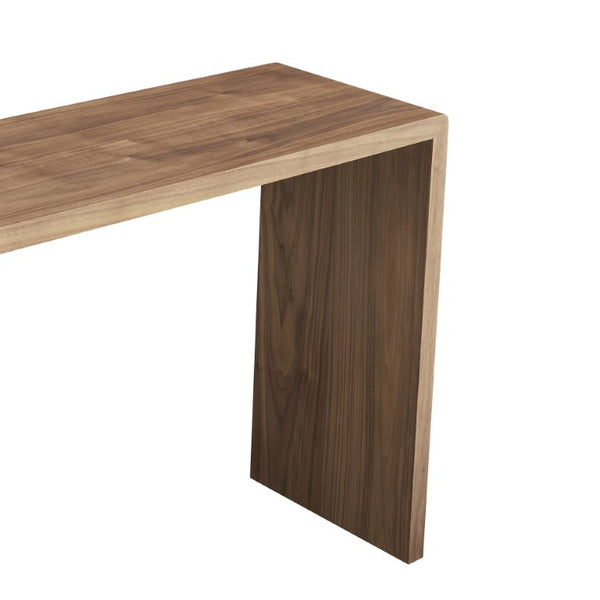 EuroStyle Nova 47 Inch Contemporary Console Table with Warm Veneer Finish for Entryways Walnut 90976-WAL
