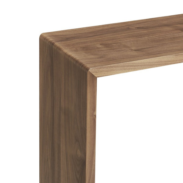 EuroStyle Nova 47 Inch Contemporary Console Table with Warm Veneer Finish for Entryways Walnut 90976-WAL