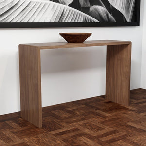 EuroStyle Nova 47 Inch Contemporary Console Table with Warm Veneer Finish for Entryways Walnut 90976-WAL