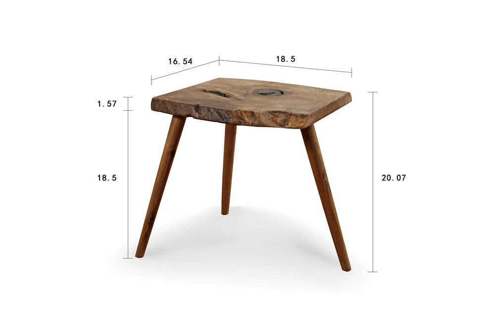 Lilys Live Edge Walnut Wood Side Table Natural (Color & Size Vary) 9097-3