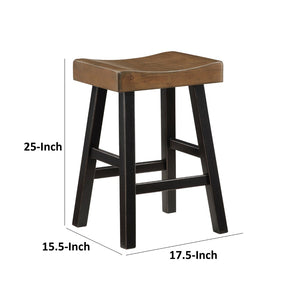 English Elm Vin Espresso Wood Counter Stools with Faux Leather Seats and Ladder Back Set of 2 B056P416884