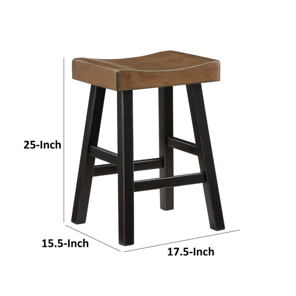 English Elm Vin Espresso Wood Counter Stools with Faux Leather Seats and Ladder Back Set of 2 B056P416884