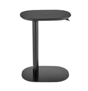EuroStyle Snella Pneumatic Height Adjustable Laptop Table with Veneer Top and Steel Base Black/Matte Black 90987-BLK