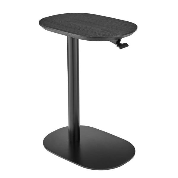 EuroStyle Snella Pneumatic Height Adjustable Laptop Table with Veneer Top and Steel Base Black/Matte Black 90987-BLK