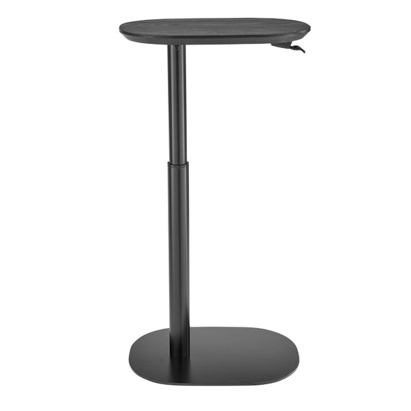 EuroStyle Snella Pneumatic Height Adjustable Laptop Table with Veneer Top and Steel Base Black/Matte Black 90987-BLK
