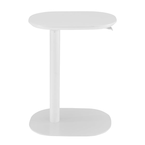 EuroStyle Snella Pneumatic Height Adjustable Laptop Table with Veneer Top and Steel Base Matte White 90987-MTWHT