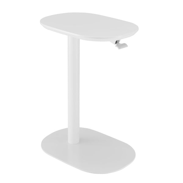EuroStyle Snella Pneumatic Height Adjustable Laptop Table with Veneer Top and Steel Base Matte White 90987-MTWHT
