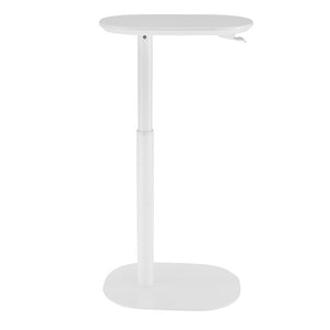 EuroStyle Snella Pneumatic Height Adjustable Laptop Table with Veneer Top and Steel Base Matte White 90987-MTWHT