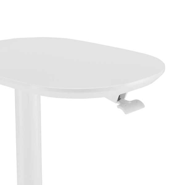 EuroStyle Snella Pneumatic Height Adjustable Laptop Table with Veneer Top and Steel Base Matte White 90987-MTWHT