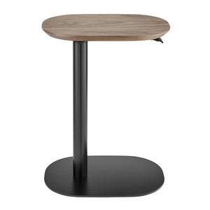 EuroStyle Snella Pneumatic Height Adjustable Laptop Table with Veneer Top and Steel Base Walnut/Matte Black 90987-WAL