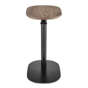 EuroStyle Snella Pneumatic Height Adjustable Laptop Table with Veneer Top and Steel Base Walnut/Matte Black 90987-WAL