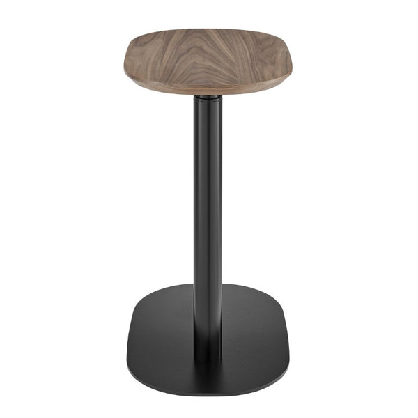 EuroStyle Snella Pneumatic Height Adjustable Laptop Table with Veneer Top and Steel Base Walnut/Matte Black 90987-WAL