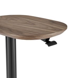 EuroStyle Snella Pneumatic Height Adjustable Laptop Table with Veneer Top and Steel Base Walnut/Matte Black 90987-WAL