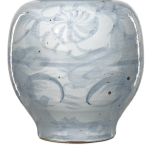 Ming-Style Countryside Preserve Pot: Artisan Porcelain Elegance with Blue Motifs for Timeless Decor
