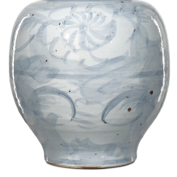 Ming-Style Countryside Preserve Pot: Artisan Porcelain Elegance with Blue Motifs for Timeless Decor