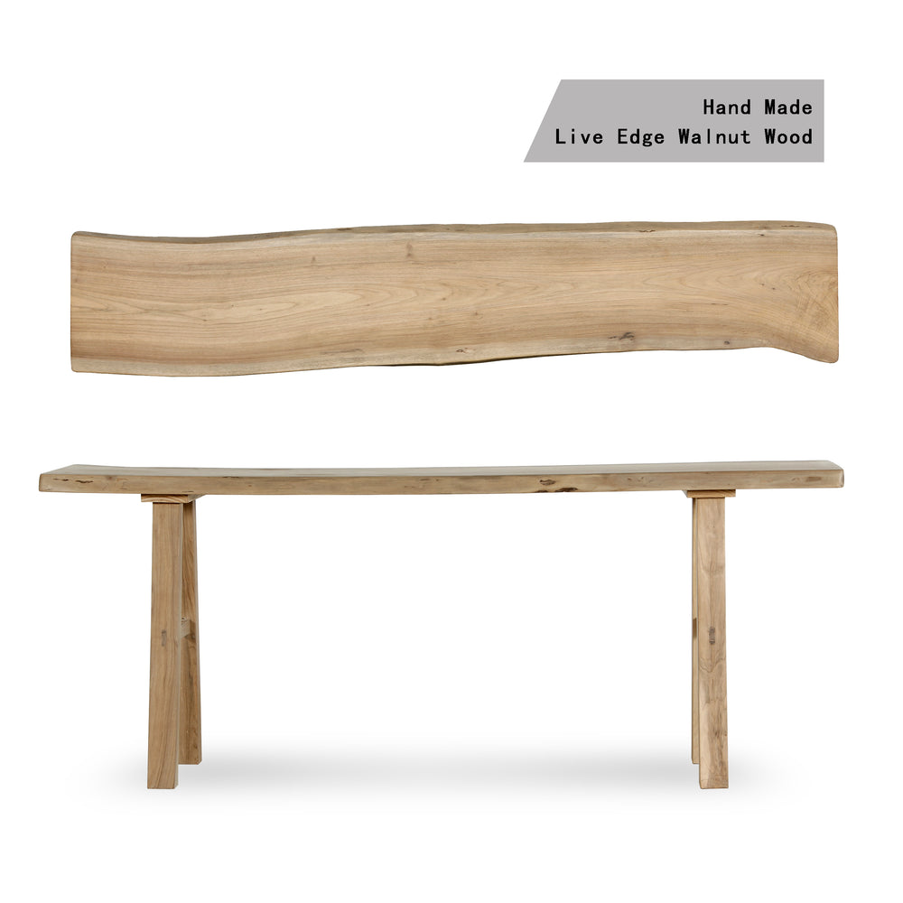 Lilys 78" Live Edge Console Table Walnut Wood Natural(Color & Size Vary) 9099-NA