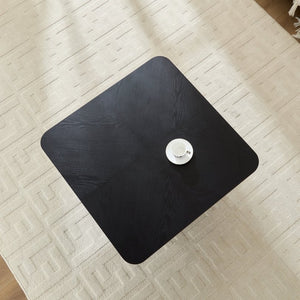 English Elm Square Herringbone Parquet Veneer Coffee Table Low Profile Contemporary Living Room Black W2085P384778
