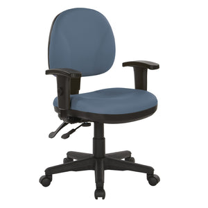 OSP Home Furnishings Sculptured Ergonomic Office Chair with Lumbar Support and Greenguard Certified Padding Blue 8180-R105