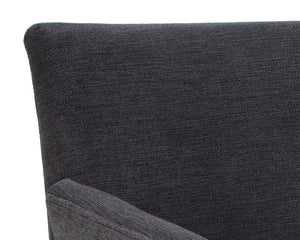 Sunpan Gesa Modern Barstool with Antique Brass Frame and Durable Performance Fabric for Elegant Dining Spaces Polo Club Kohl Grey