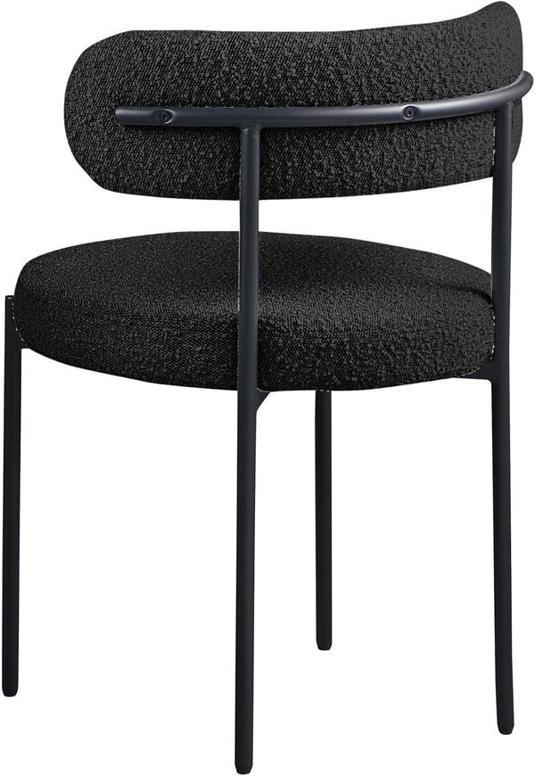 English Elm Contemporary Drexel Boucle Dining Chairs Set of 2 with Sleek Metal Frame, Modern Comfort & Texture Black 23 L x 23 W x 32 H B011P352529
