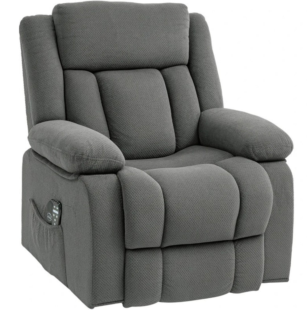 English Elm Electric Power Lift Recliner with Massage Heat Velvet Upholstery and Usb Charging T3971P412308