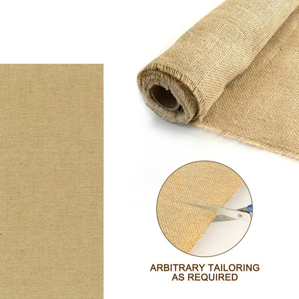 English Elm 3.3 Ft Natural Jute Burlap Roll Biodegradable Woven Fabric for Garden Weed Control T3656P337263