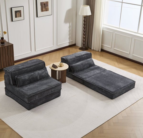 English Elm Compression Modular Sofa Bed – Versatile, No Assembly Needed, Pet-Friendly Fleece, Oversized Comfort! W3723S00049