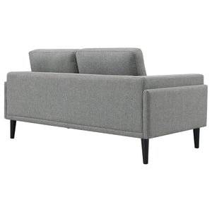 English Elm Andrena Track Arm Loveseat with Pocket Coil Support and Sleek Black Wood Legs B062P358305
