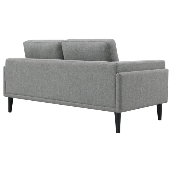 English Elm Andrena Track Arm Loveseat with Pocket Coil Support and Sleek Black Wood Legs B062P358305