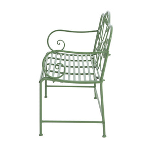 English Elm Christopher Knight Home® - Sunnydaze Iron Garden Bench with 41" Spacious Seating for Two, Timeless Elegant Outdoor Seating Design Matte Green N775P206861G