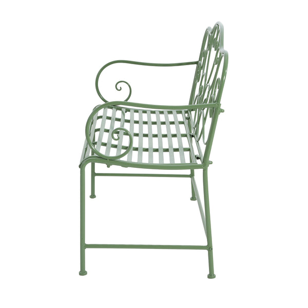 English Elm Christopher Knight Home® - Sunnydaze Iron Garden Bench with 41" Spacious Seating for Two, Timeless Elegant Outdoor Seating Design Matte Green N775P206861G