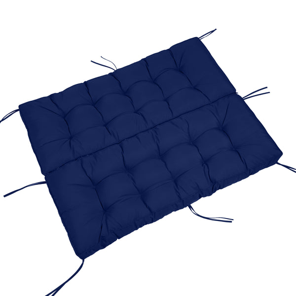 English Elm Swing 55x40 Outdoor Swing Seat Cushion Set, Waterproof Thick 4-5" Sponge Back & Bench Pad with Ties for Patio Furniture Comfort and Durable Support Navy Blue W419P311808
