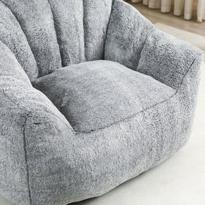 English Elm Bean Bag Chair – Cozy Faux-Fur Sofa With Armrests, High-Density Foam, Stylish For Living Room & More W2200P313806