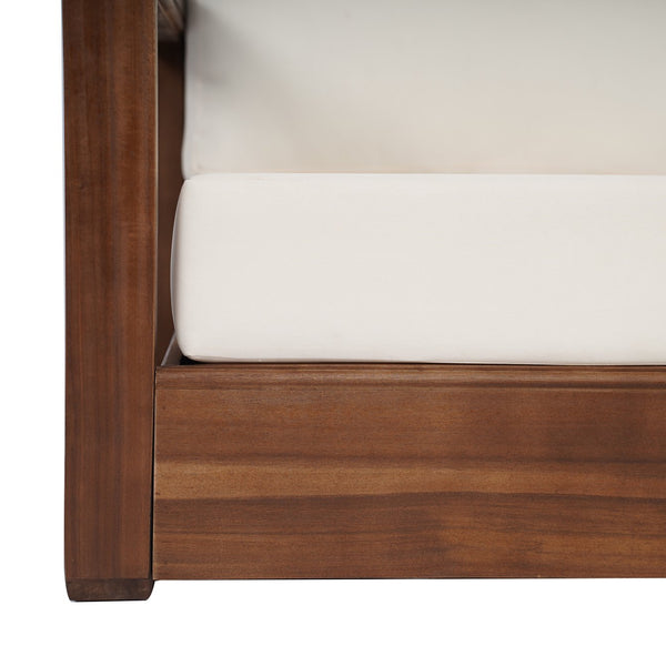 English Elm Christopher Knight Home® - WESTCHESTER Acacia Wood Loveseat and Coffee Table Set with Floor-Chair Design and Water-Resistant Cushions Beige,Mocha 55.75 L x 32.75 W x 18.6 H N776P301043M