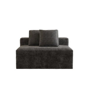 English Elm Wi-009a-grey-2u Reversible Chaise Sectional Corduroy Upholstered Modular Sofa for Living Rooms W3819P435437
