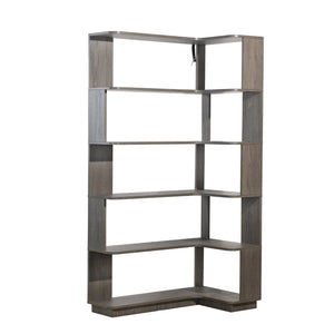 English Elm 90cm L-shaped Corner Bookcase Five Tier Mdf Open Shelving Unit for Home Office W2899P444161