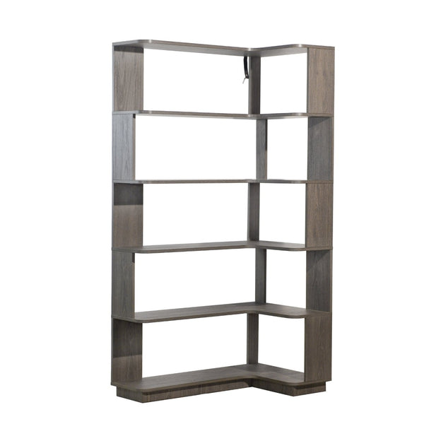 English Elm 90cm L-shaped Corner Bookcase Five Tier Mdf Open Shelving Unit for Home Office W2899P444161