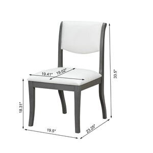 English Elm Oak Gray Finish Dining Chairs Set Of 2 - Elegant Upholstered Side Chairs For Timeless Comfort N842P315209E